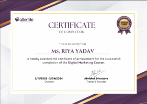AIDM - Best Digital Marketing Institute Certificate
